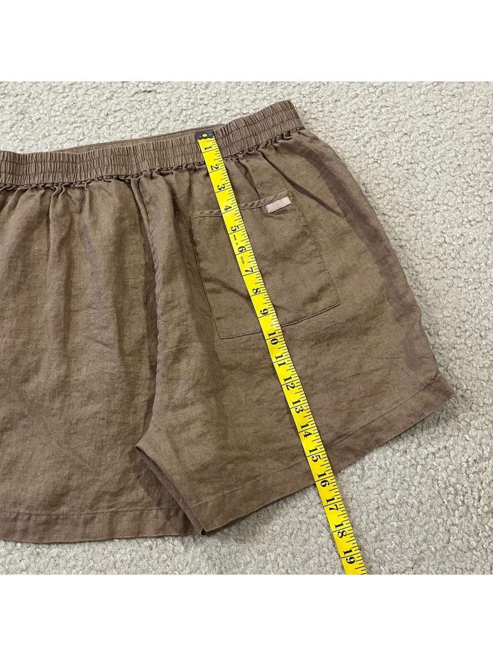 Lunya Linen Lounge Shorts Tan Brown Size Large